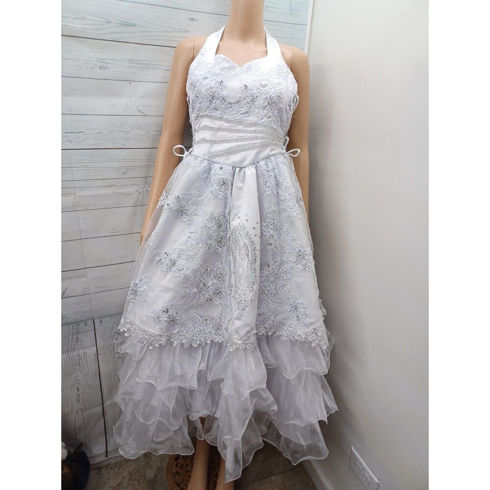 Tip Top USA First Communion Dress Virgin Mary Lady Guadalupe Beaded 14